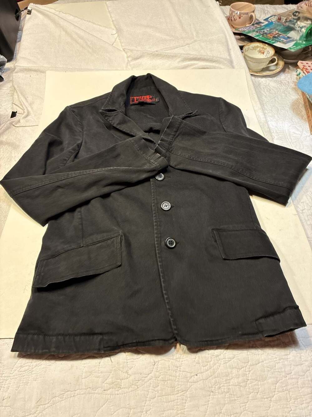TRIPP NYC Black Denim Blazer Jacket Size S